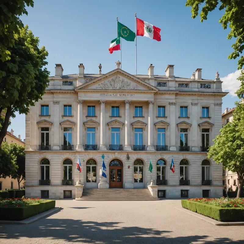 Bandiera italiana presso consolato