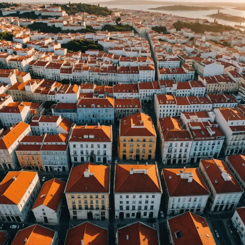 Vista panoramica di Lisbona con i suoi quartieri